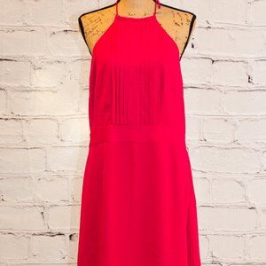 Banana Republic Hot Pink Knee-Length Sleeveless Halterneck Dress